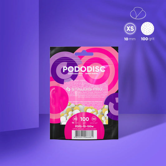 STALEKS Enkratne bele pilice s penasto podlago za pedikerski disk - 50 kos